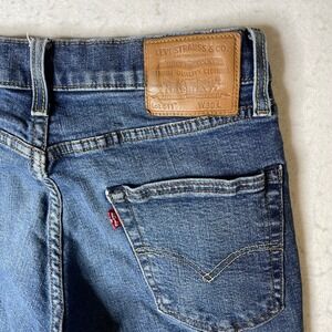 Levis 511 Slim Fit Cut Off Denim Shorts Mens W30 Blue Jean Raw Hem